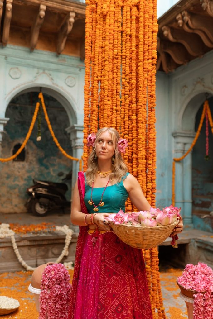 Premanjali Das in Vrindavan during the I'm Not Afraid music video shoot