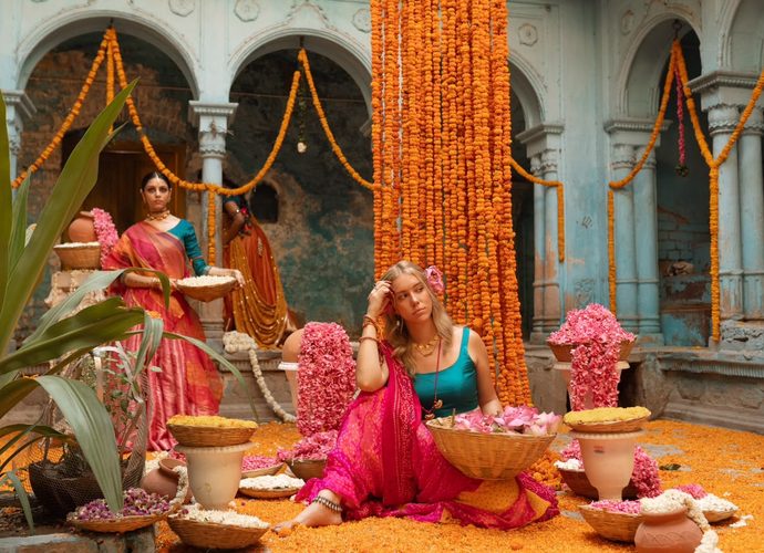 Premanjali Das in Vrindavan during the I'm Not Afraid music video shoot